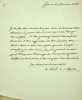 Lettre sign&eacute;e. Charles Brault (1752-1833), &eacute;v&ecirc;que de Bayeux, archev&ecirc;que d'Albi, baron d'Empire, pair de France. 