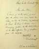 Lettre autographe sign&eacute;e au docteur Jean-Fran&ccedil;ois Robinet. Joseph Lonchampt (1825-1890), &eacute;crivain positiviste, cultivateur, agent de change, ...