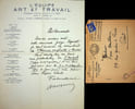 Lettre autographe sign&eacute;e &agrave; Ren&eacute; Maublanc. Andr&eacute; Delferri&egrave;re (1884-1951), acteur, r&eacute;sistant, animateur d'&eacute;mission radio. 