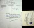 Lettre sign&eacute;e &agrave; Ren&eacute; Maublanc. Louis Morazzani (XXe) directeur de la Soci&eacute;t&eacute; des Auteurs & Compositeurs Dramatiques (S.A.C.D.). 