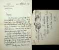 Lettre autographe sign&eacute;e &agrave; Ren&eacute; Maublanc. Dominique Parodi (1870-1955), philosophe, inspecteur g&eacute;n&eacute;ral. 