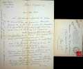 Lettre autographe sign&eacute;e &agrave; Ren&eacute; Maublanc. Albert Ri&eacute;ra (1895-1968), peintre, pionnier de la radio, syndicaliste, homme de th&eacute;&acirc;tre et de cin&eacute;ma.