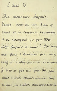 Lettre autographe signée