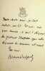 Lettre autographe sign&eacute;e. Albert Delpit (1849-1893), &eacute;crivain, n&eacute; &agrave; la Nouvelle-Orl&eacute;ans (USA).
