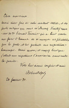 Lettre autographe signée. Albert Delpit (1849-1893), écrivain, né à la Nouvelle-Orléans (USA).