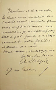 Lettre autographe signée