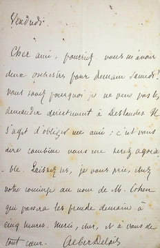 Lettre autographe signée. Albert Delpit (1849-1893), écrivain, né à la Nouvelle-Orléans (USA).