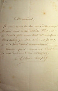Lettre autographe signée