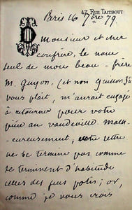Lettre autographe signée