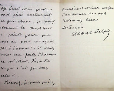 Lettre autographe signée