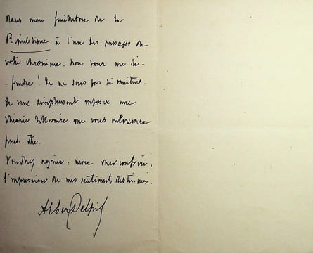Lettre autographe signée. Albert Delpit (1849-1893), écrivain, né à la Nouvelle-Orléans (USA).
