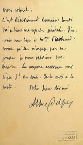 Lettre autographe signée