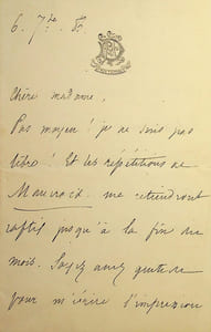 Lettre autographe signée