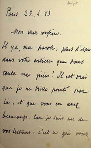 Lettre autographe signée