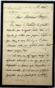 Lettre autographe signée à Ernest Bouju