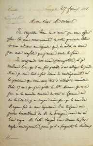 Lettre autographe signée à Ernest Bouju