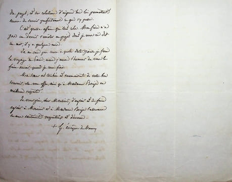Lettre autographe signée à Ernest Bouju. Georges Darboy (1813-1871), évêque de Nancy puis archevêque de Paris, fusillé par la Commune le 24 mai 1871.