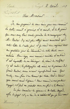 Lettre autographe signée à Ernest Bouju. Georges Darboy (1813-1871), évêque de Nancy puis archevêque de Paris, fusillé par la Commune le 24 mai 1871. 