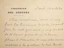 Lettre autographe sign&eacute;e. No&euml;l Parfait (1813-1896), &eacute;crivain, d&eacute;put&eacute;. 
