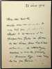 Lettre autographe sign&eacute;e &agrave; Pierre-Emile Levasseur. Georges Pallain (1847-1923), fonctionnaire, gouverneur de la Banque de France. 