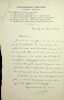 Lettre autographe sign&eacute;e. Paul Passy (1859-1940), linguiste, pr&eacute;dicateur &eacute;vang&eacute;liste, fondateur de l'Association phon&eacute;tique internationale [Asosiasion ...