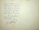 Lettre sign&eacute;e. Fr&eacute;d&eacute;ric Passy (1822-1912), &eacute;conomiste, homme politique, pacifiste, premier prix Nobel de la Paix en 1901.
