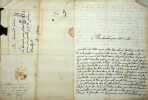 Lettre autographe sign&eacute;e. Jean Sentuary (1711-1784), &eacute;ph&eacute;m&egrave;re gouverneur de la R&eacute;union (Ile Bourbon), avocat au parlement de Bordeaux, p&egrave;re de trois ...