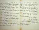 Lettre autographe sign&eacute;e. Henri Brisson (1835-1912), avocat, journaliste, homme politique. 