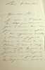 Lettre sign&eacute;e au prince Joseph Poniatowski. Fran&ccedil;ois Certain de Canrobert (1809-1895), militaire, mar&eacute;chal de France. 