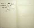 Lettre autographe sign&eacute;e. Ag&eacute;nor de Gramont (1819-1880), diplomate, homme politique, ministre des affaires &eacute;trang&egrave;res en 1870. 