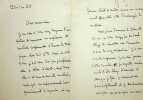 Lettre autographe sign&eacute;e &agrave; Maurice Wilmotte. Pierre Mille (1864-1941), &eacute;crivain, journaliste.
