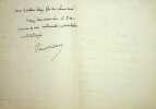 Lettre autographe sign&eacute;e &agrave; Maurice Wilmotte. Pierre Mille (1864-1941), &eacute;crivain, journaliste.
