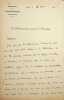 Lettre autographe sign&eacute;e &agrave; l'arch&eacute;ologue Charles de Linas. L&eacute;opold Delisle (1826-1910), historien, biblioth&eacute;caire. 