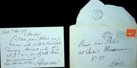 Lettre autographe signée à l'écrivain Louis Artus. Albert Besnard (1849-1934), peintre, graveur, grand prix de Rome 1874, membre de l'Académie ...