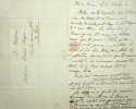 Lettre autographe sign&eacute;e au moment du retour des cendres de Napol&eacute;on. Henri-Gatien Bertrand (1773-1844), g&eacute;n&eacute;ral, compagnon de Napol&eacute;on &agrave; ...
