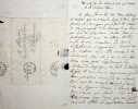 Lettre autographe sign&eacute;e au moment du retour des cendres de Napol&eacute;on. Henri-Gatien Bertrand (1773-1844), g&eacute;n&eacute;ral, compagnon de Napol&eacute;on &agrave; ...