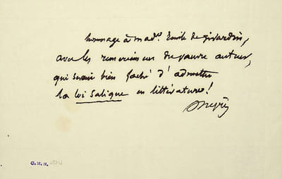 Lettre autographe signée à Delphine de Girardin