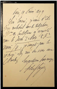 Lettre autographe signée