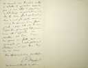 Lettre autographe sign&eacute;e. Paul Stapfer (1840-1917), &eacute;crivain, critique, professeur. 