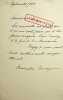 Lettre autographe sign&eacute;e. Marcelle Tinayre (1870-1948), &eacute;crivain. 