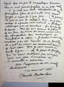 Lettre autographe signée