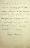Lettre autographe sign&eacute;e. Georges Beaume (1861-1940), &eacute;crivain, journaliste, laur&eacute;at de divers prix de l'Acad&eacute;mie fran&ccedil;aise. 