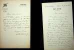 Lettre autographe sign&eacute;e. Charles Laurent (1849-1928), journaliste, homme politique, conseiller municipal de Paris. 