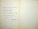 Lettre autographe sign&eacute;e &agrave; Georges Montorgueil. Edouard Clunet (1845-1922), avocat d&eacute;fenseur de Sarah Bernhard et Mata Hari. 