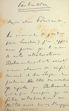 Lettre autographe signée à Louis Péricaud. Robert Planquette (1848-1903), compositeur. 
