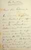 Lettre autographe sign&eacute;e &agrave; Louis P&eacute;ricaud. Robert Planquette (1848-1903), compositeur. 