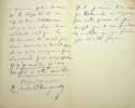 Lettre autographe sign&eacute;e &agrave; Louis P&eacute;ricaud. Robert Planquette (1848-1903), compositeur. 