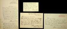 Lettre autographe sign&eacute;e &agrave; Georges Montorgueil (lot de 3). Albert de Bertier de Sauvigny (1861-1948), officier, historien, membre du Comit&eacute; ...