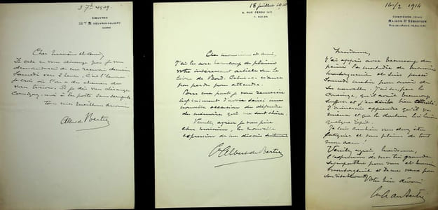 Lettre autographe signée à Georges Montorgueil (lot de 3)