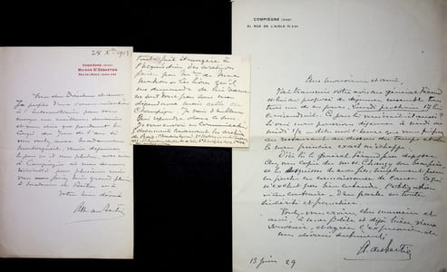 Lettre autographe signée à Georges Montorgueil (lot de 3)